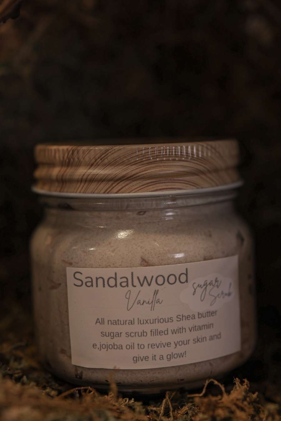 Sandalwood vanilla sugar scrub