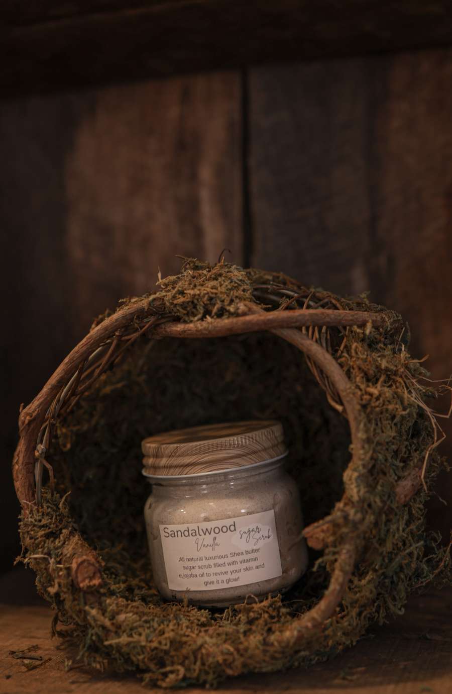 Sandalwood vanilla sugar scrub